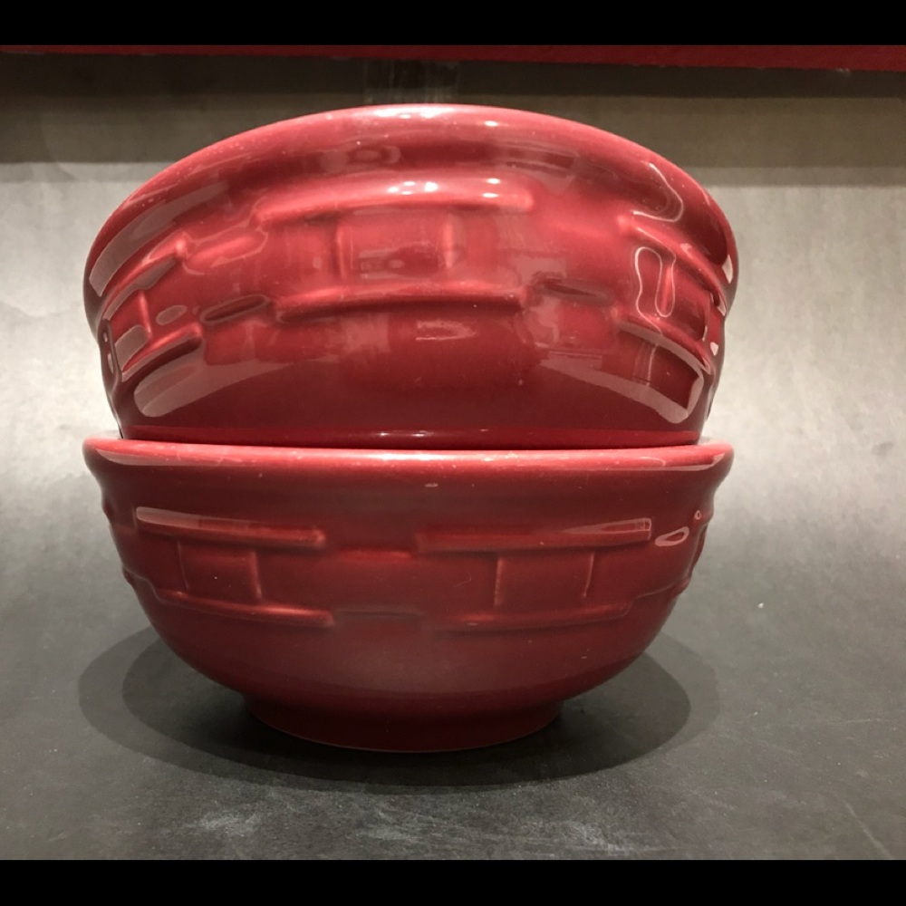 Longaberger Pottery Woven Tradition Cereal Bowls.